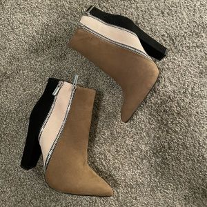 JustFab Multi Color Zip-up Booties